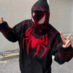 Spider Man Black Full Zip Hoodie