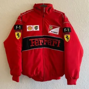 Red Ferrari Jacket – Premium Turbo Racer | F1 Luxury Wear