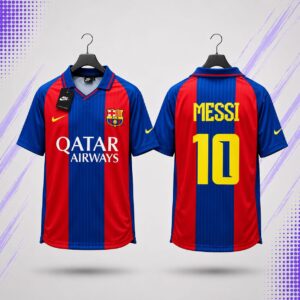 Lionel Messi #10 FC Barcelona Home Jersey – Red & Blue Fan Edition