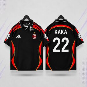 Kaká #22 AC Milan Home Jersey – Black & Red Fan Edition