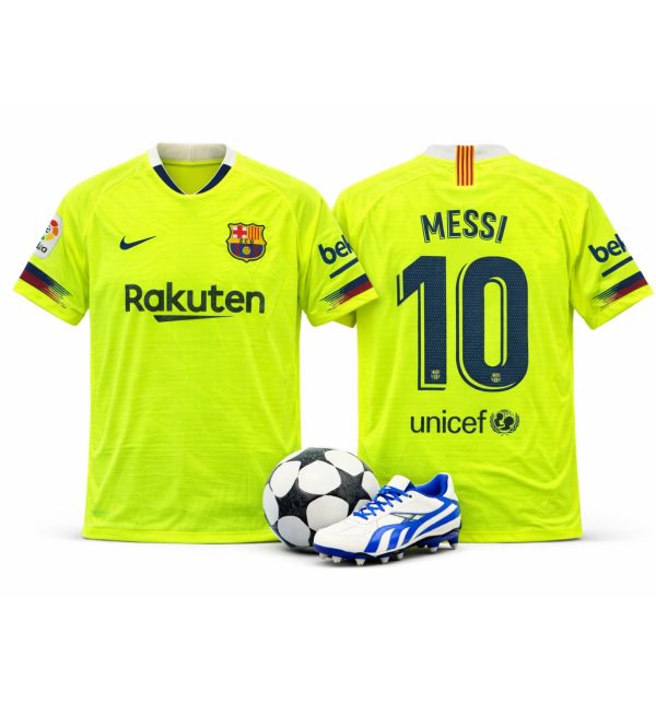 Messi Barcelona Neon Yellow #10 (18/19 Away) Rakuten Jersey