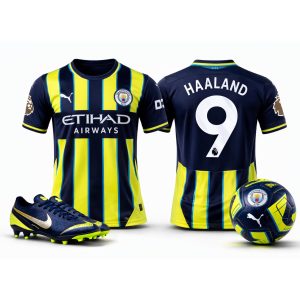 Haaland Manchester City #9 Black Yellow (22/23 Away) – Etihad Airways Jersey